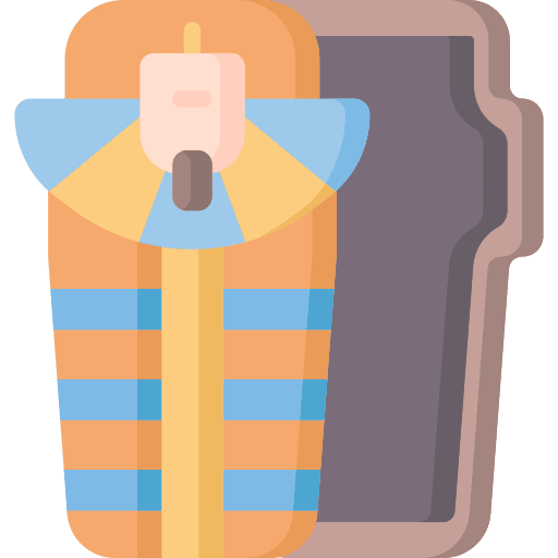 Sarcophagus dead mummy museum icon Sarcophagus dead mummy museum icon
