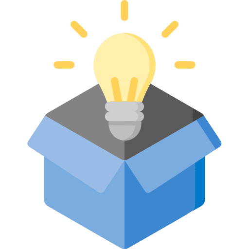 Think outside the box light bulb strategy think outside the box icon