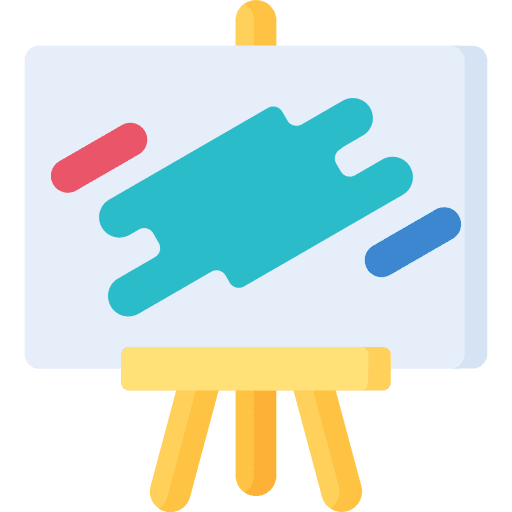 Canvas easel drawing board artist icon