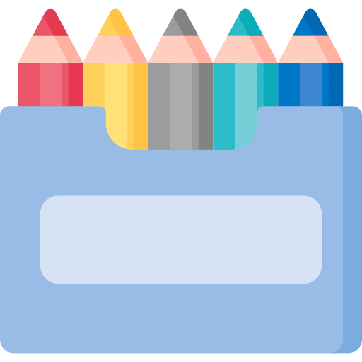 Colored pencils crayons draw education icon