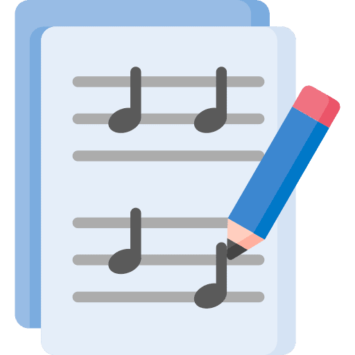 Music score quaver notepad music and multimedia icon