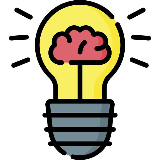 Creative thinking brainstorm light bulb innovation icon