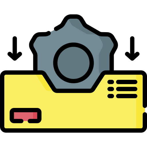 Inbox tray document settings icon Inbox tray document settings icon