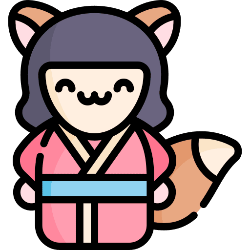 Kitsune mythology japanese character icon