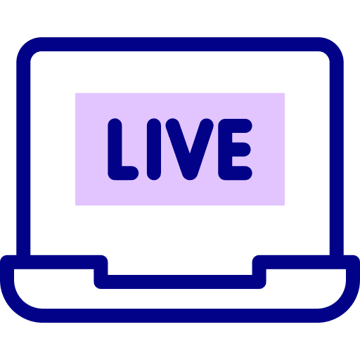 Live streaming video player video music and multimedia icon