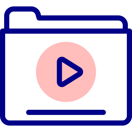 Video folder files and folders video player play button icon Video folder files and folders video player play button icon