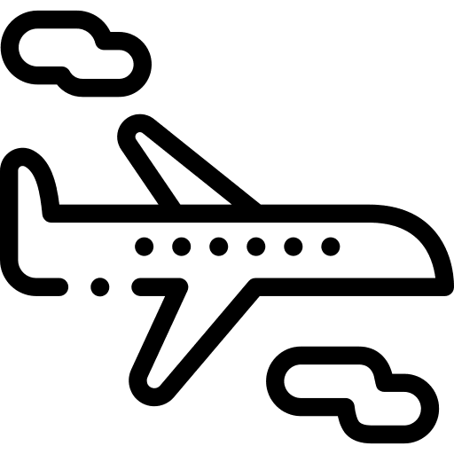Airplane flight transport travel icon