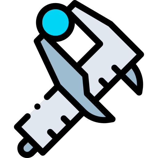 Caliper measure lab construction and tools icon