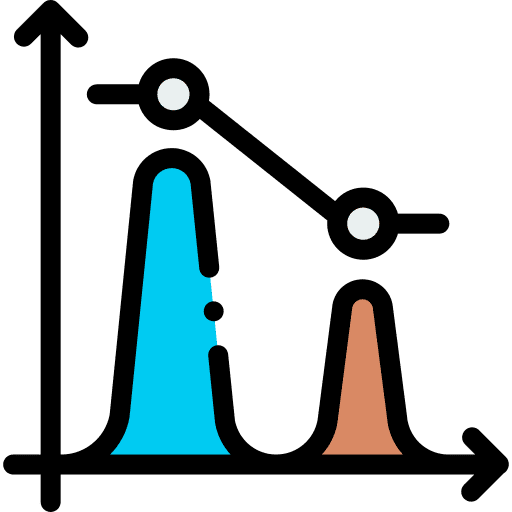 Histogram distribution finance business icon
