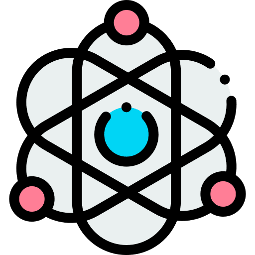 Atom biology education lab icon