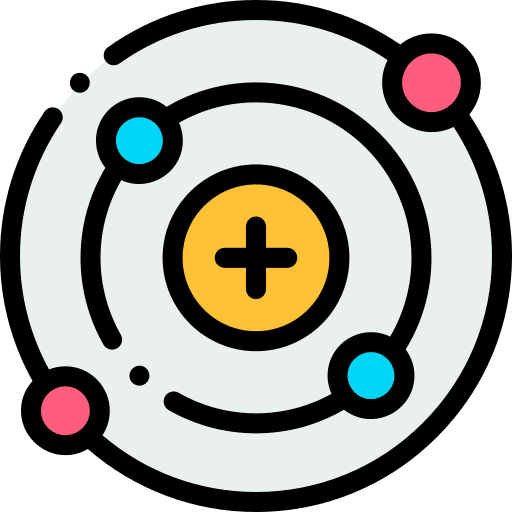 Proton molecule science medical icon