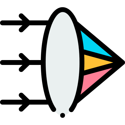 Refraction light science prism icon Refraction light science prism icon