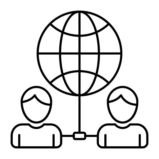 Global networking avatar connection icon