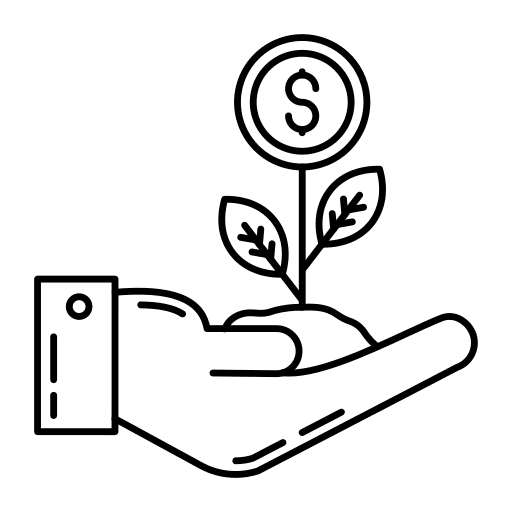 Investment business and finance growth leaf icon