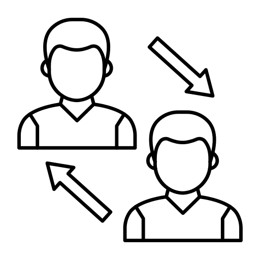 Avatar user exchange arrows icon