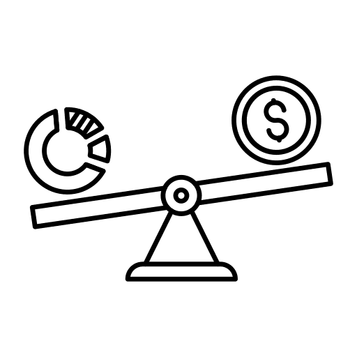 Balance leverage business and finance money icon