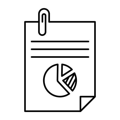 Paper paper clip analysis business and finance icon