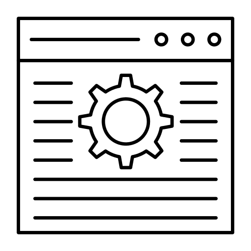 Web browser configuration seo and web backend icon