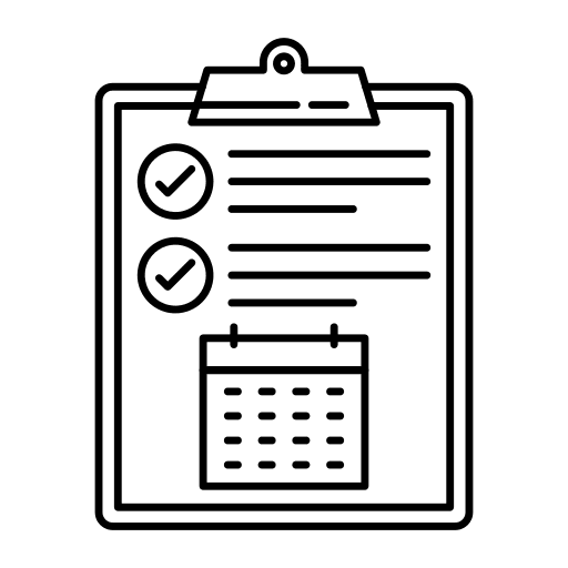 Clipboard calendar organization time and date icon