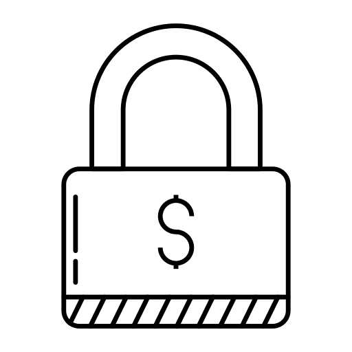 Lock dollar lock secure icon