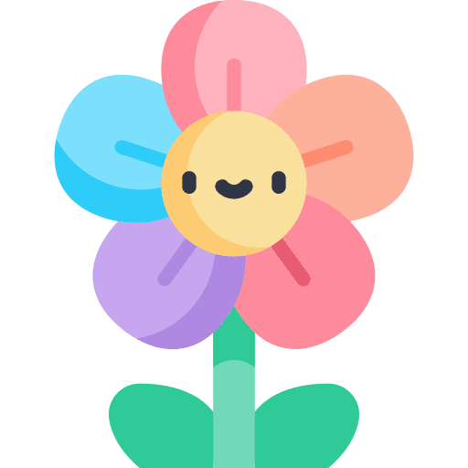 Flower blossom nature rainbow icon