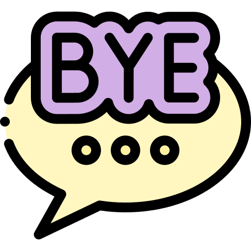 Bye speech bubble message goodbye icon