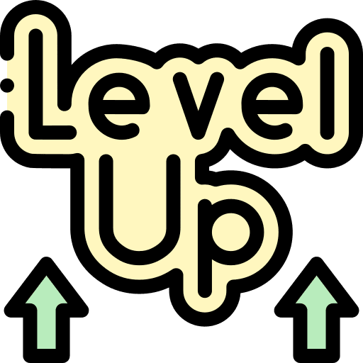 Level up signaling up arrow level up icon Level up signaling up arrow level up icon