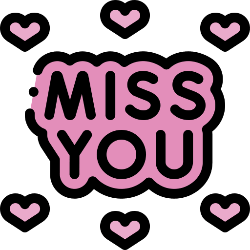 Miss you romantic love communications icon