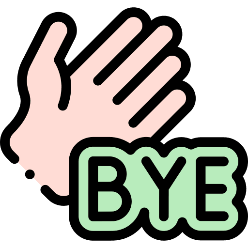 Bye bye sign language hands and gestures icon Bye bye sign language hands and gestures icon