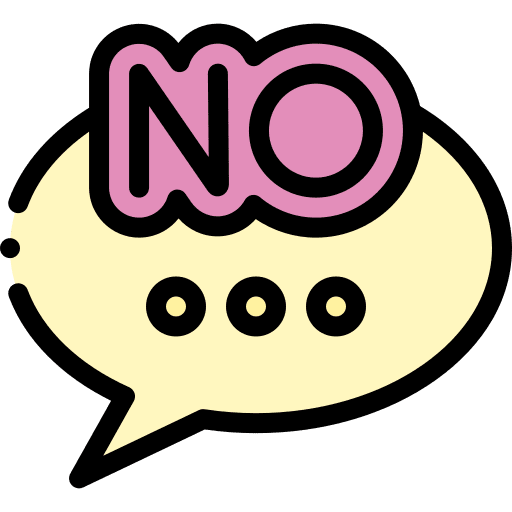 Say no negative message communications icon Say no negative message communications icon