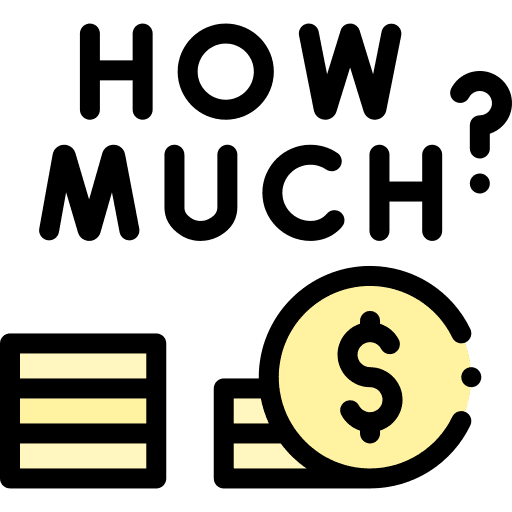 How much dollar question business and finance icon How much dollar question business and finance icon