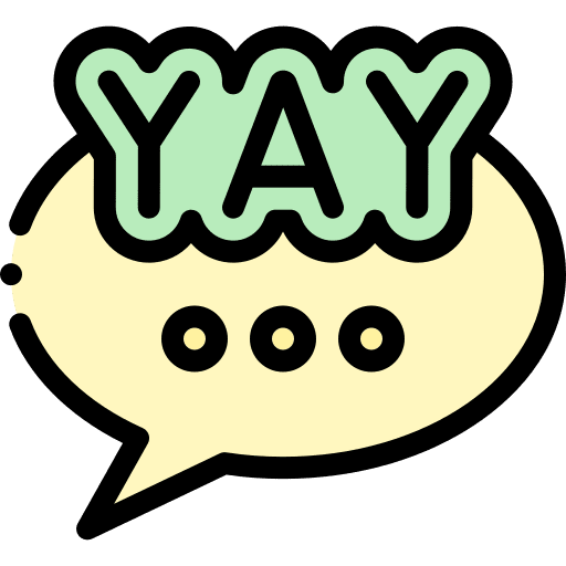 Yay yay conversation speech bubble icon Yay yay conversation speech bubble icon