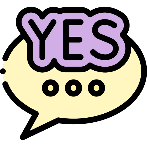 Yes speech bubble message agreement icon Yes speech bubble message agreement icon