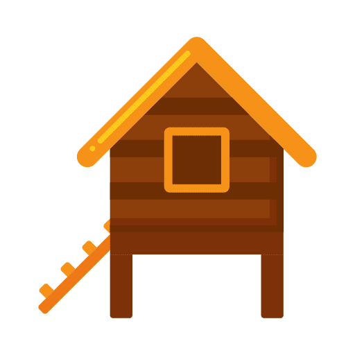 Chicken coop structure chickens farming icon