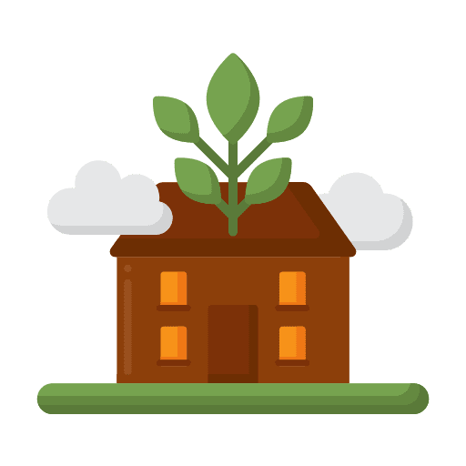 Farm house house farming and gardening field icon