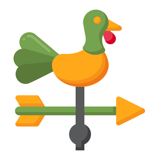 Weather vane farming and gardening weathercock vane icon