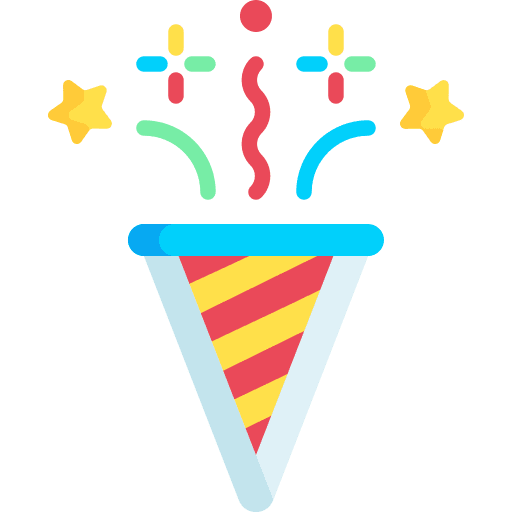 Confetti fun celebrate party icon Confetti fun celebrate party icon