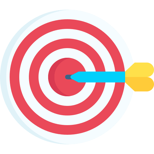 Dart board goal arrow objective icon Dart board goal arrow objective icon