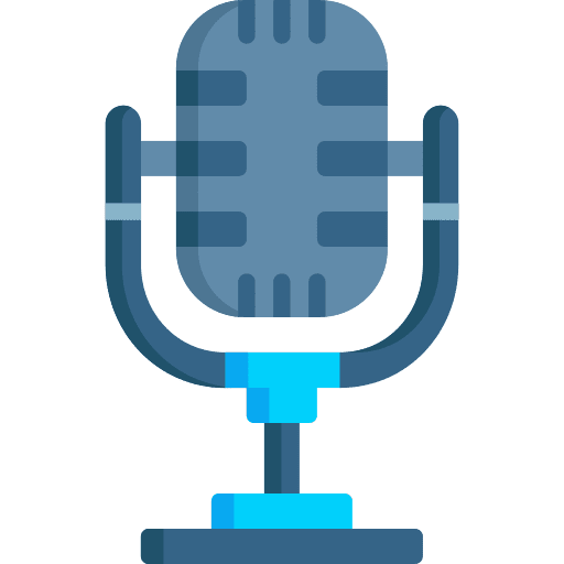 Microphone electronics band marketing icon Microphone electronics band marketing icon