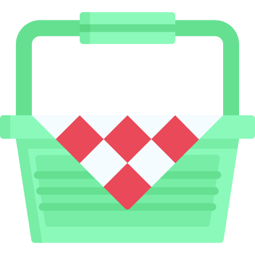 Picnic basket woven vacation camping icon Picnic basket woven vacation camping icon