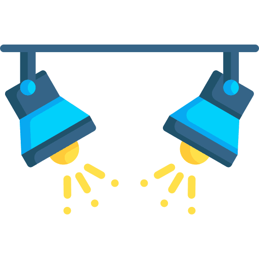Spotlight lighting illumination stage icon Spotlight lighting illumination stage icon