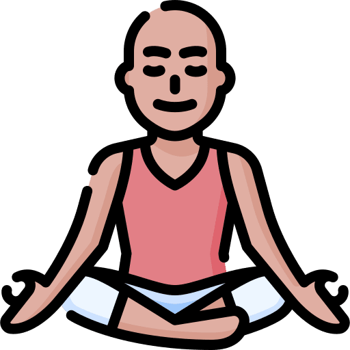 Yoga pose lotus position relaxing bald icon