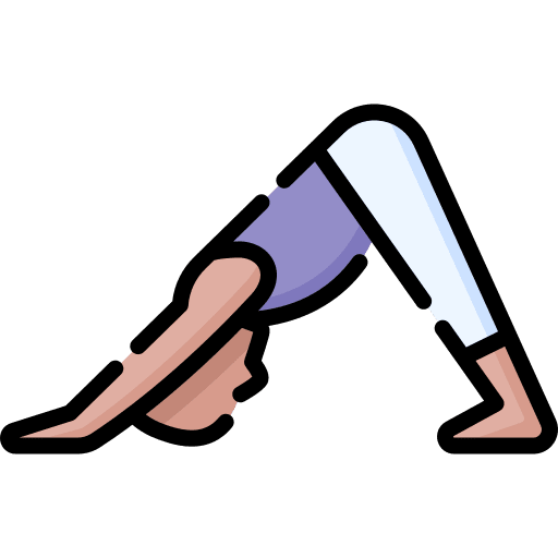 Yoga pose people dog wellness icon