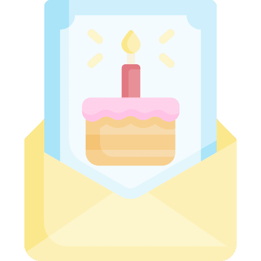 Birthday card birthday and party invitation card icon