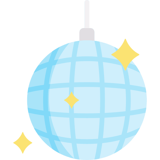 Disco ball party mirror ball diners club icon