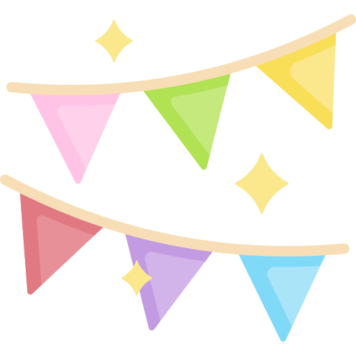 Garlands decoration birthday celebration icon