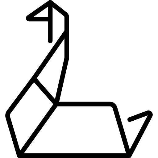 Swan fold swan art icon