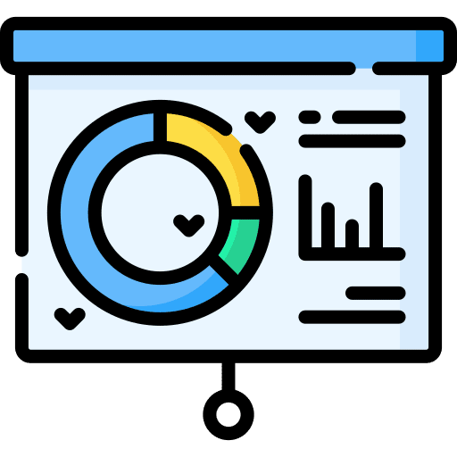 Presentation analysis business and finance pie chart icon