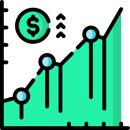 Diagram benefits stats arrow icon