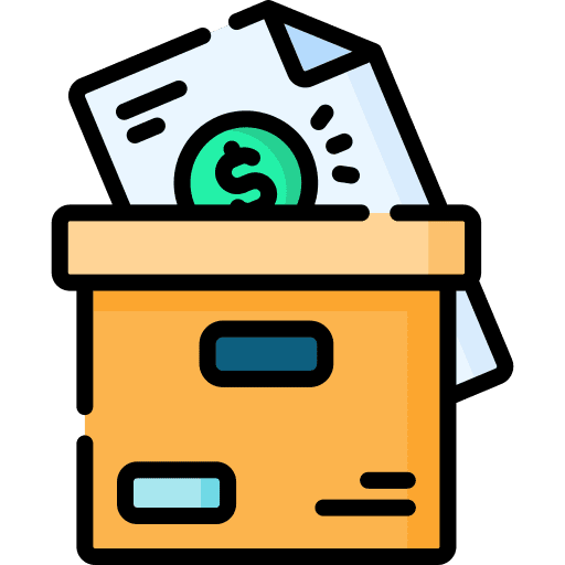 Document finances cardboard box box icon Document finances cardboard box box icon
